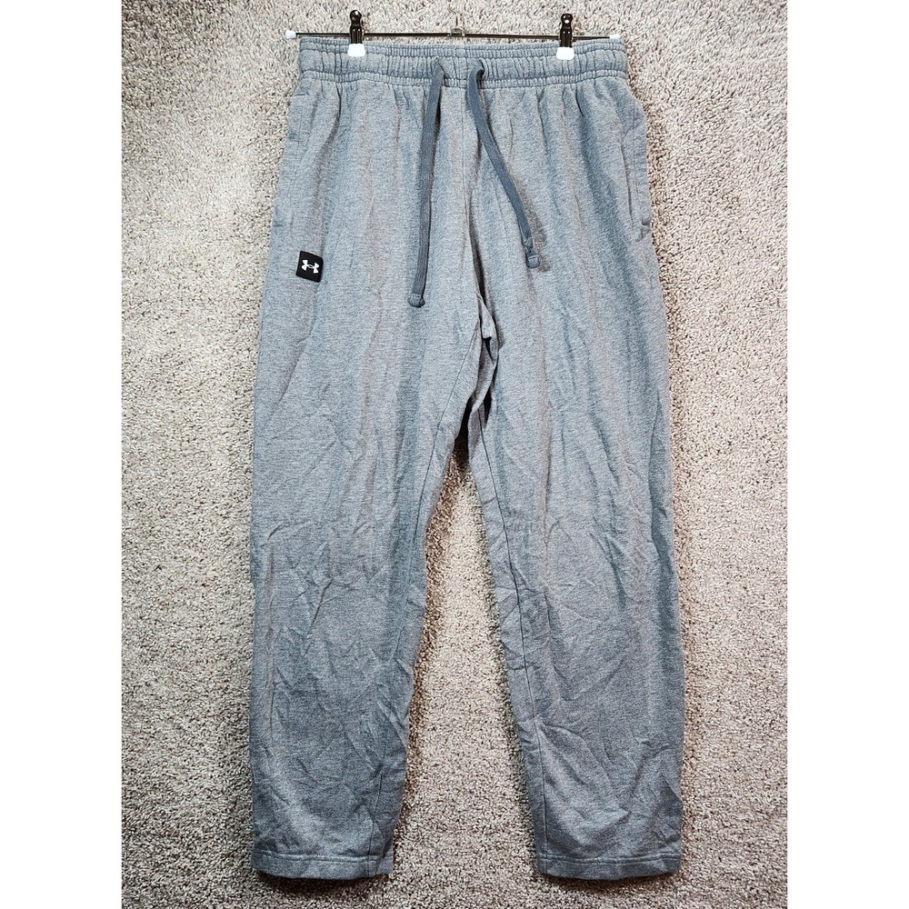 Under Armour Rival Fleece Sweatpants Mens L (Fits 30x30) Gray Loose Fit ColdGear